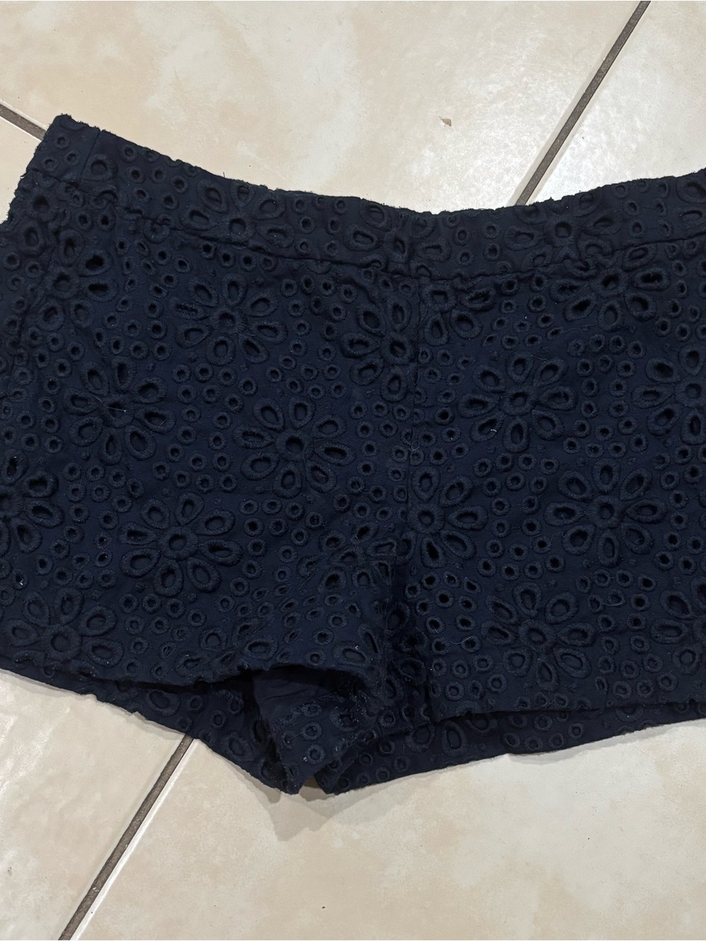 J. Crew Navy Eyelet Lace Skort Shorts